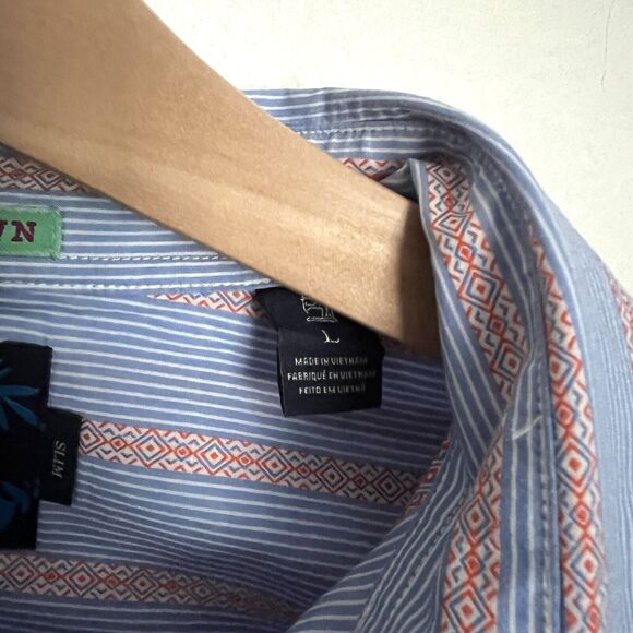 SCOTCH & SODA AMSTERDAM COUTURE PARADISE OWN MEN'S SHIRTS SIZE L BLUE Red Stripe - Picture 6 of 9